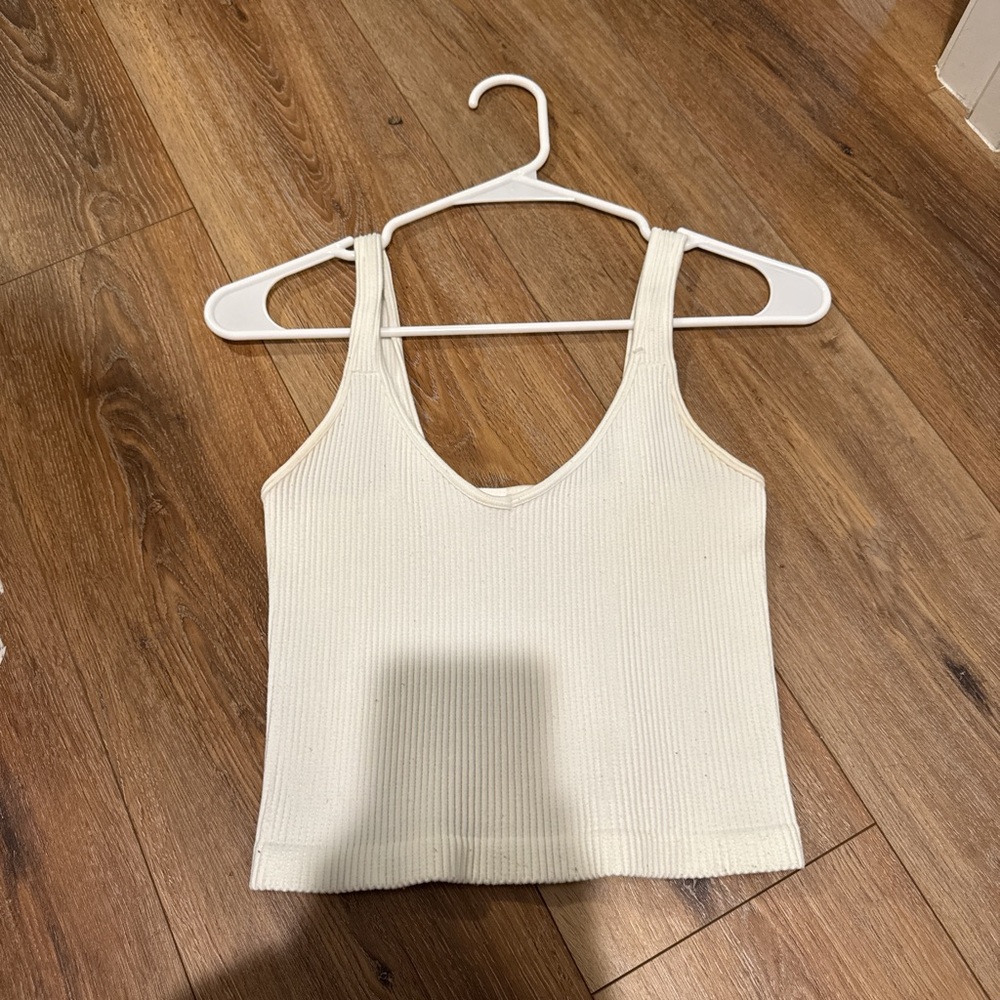 Women's white/cream Ribbed Tank Top